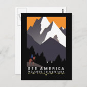 ヴィンテージWPAモンタナポスター ポストカード (正面/裏面)