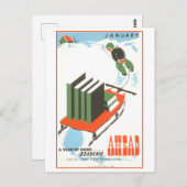 ヴィンテージWPAライブラリポスター1読月 ポストカード (正面/裏面)