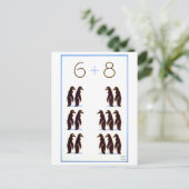 ヴィンテージWPA算数ポスター： 6 + 8ペンギン ポストカード (スタンド正面)