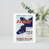 ヴィンテージWPA連邦劇場プロジェクト飛行 ポストカード (スタンド正面)