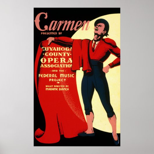 ヴィンテージWPA連邦音楽プロジェクトオペラカルメン ポスター (正面)