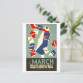 ヴィンテージWPA Library Poster March 読's ポストカード (スタンド正面)