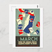 ヴィンテージWPA Library Poster March 読's ポストカード (正面/裏面)