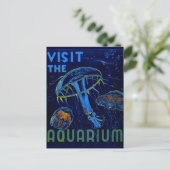 ヴィンテージWPA Visit The Aquarium Poster ポストカード (スタンド正面)