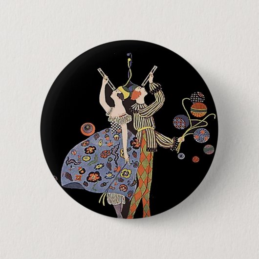 ヴィンテージWW1のアールデコポスター 缶バッジ (正面)