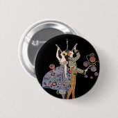 ヴィンテージWW1のアールデコポスター 缶バッジ (正面&裏面)