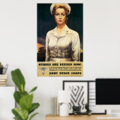 ヴィンテージWW IIナース ポスター (ホームオフィス)