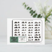 ヴィンテージWW IIライトタンクのグラフ サンキューカード (スタンド正面)