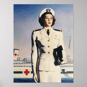 ヴィンテージWW II海軍ナースポスター ポスター