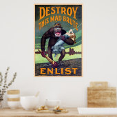 ヴィンテージWWIポスター – この不機嫌ブルートを破壊 ポスター (キッチン)