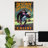ヴィンテージWWIポスター – この不機嫌ブルートを破壊 ポスター (ホームオフィス)