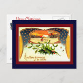 ヴィンテージWWI愛国的クリスマスポストカード シーズンポストカード (正面/裏面)