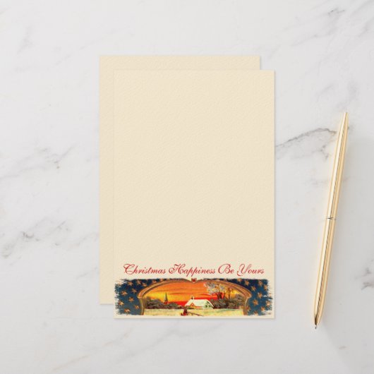 ヴィンテージWWI愛国的クリスマス文房具 便箋 (正面/裏面インサイチュ)