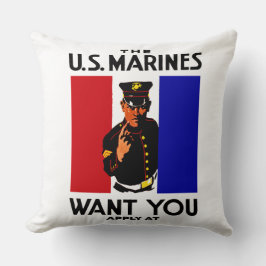 ヴィンテージWWI Marine Recruitmentポスター クッション