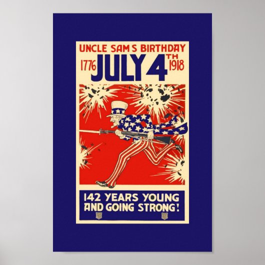 ヴィンテージWWI UNGUL SAM 1918年7月4日ポスターイメージ ポスター (正面)