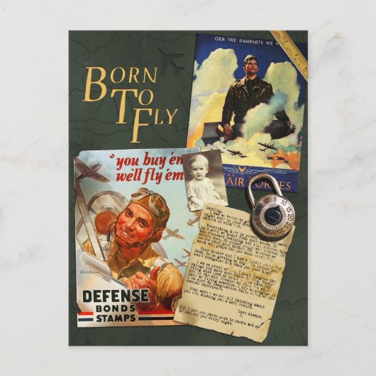 ヴィンテージWWIIのFlyboyのスクラップブックの郵便はがき ポストカード (正面)