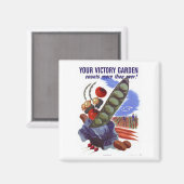 ヴィンテージWWIIビクトリーガーデンプロパガンダポスター マグネット (正面/裏面)