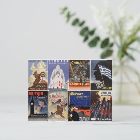 ヴィンテージWWIIポスター統一された:私たちは強い ポストカード (スタンド正面)