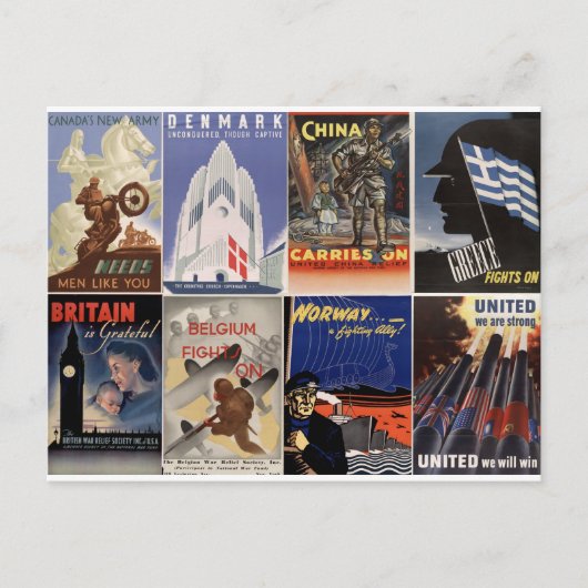ヴィンテージWWIIポスター統一された:私たちは強い ポストカード (正面)