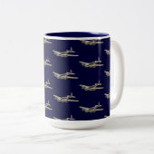 ヴィンテージWWII米国の航空機2 ツートーンマグカップ (正面右)