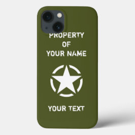 ヴィンテージWWII軍隊ビークル白星インサークル iPhone 13ケース
