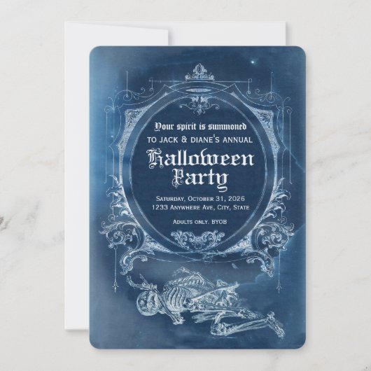 ヴィンテージX線ハロウィーン招待状メメントモリ 招待状 (正面)