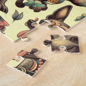 ヴィンテージXoloitzcuintleシームレス ジグソーパズル (側面)