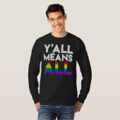 ヴィンテージY'all means Lgbtレインボープライドレズビアンゲイ Tシャツ (正面フル)