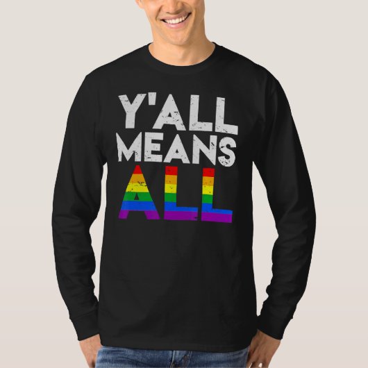 ヴィンテージY'all means Lgbtレインボープライドレズビアンゲイ Tシャツ (正面)