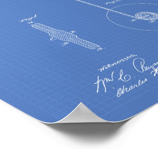 ヴィンテージYoyo 1867特許技術青写真 ポスター (角)