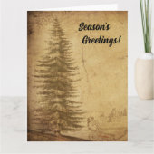 ヴィンテ動揺してージクリスマスツリーシーズンのご挨拶 カード (正面)