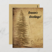 ヴィンテ動揺してージクリスマスツリーシーズンのご挨拶 ポストカード (正面/裏面)