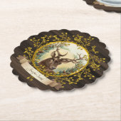 ヴィンテ素朴ージクリスマスSTAGパーティーパーソナライズされた ペーパーコースター (アングル)