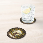 ヴィンテ素朴ージクリスマスSTAGパーティーパーソナライズされた ペーパーコースター (インサイチュ)