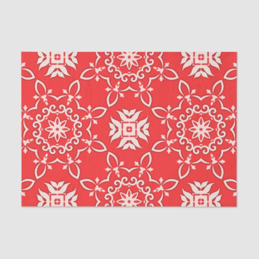 ヴィンテ赤と白ージ華美・クリスマス・パターン 薄葉紙 (正面)