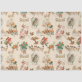 ヴィンテ魅力的ージクリスマスバードとホリー 薄葉紙 (正面)