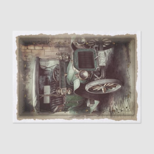 ヴィンビクトリアンテージ車のデコパージュ 薄葉紙 (正面)