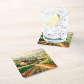 ヴィンフランスのヤード油彩画の切り離 スクエアペーパーコースター (インサイチュ)