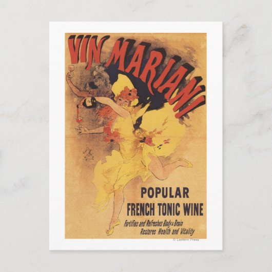 ヴィンマリアニ踊りガールフローティングワイン ポストカード (正面)
