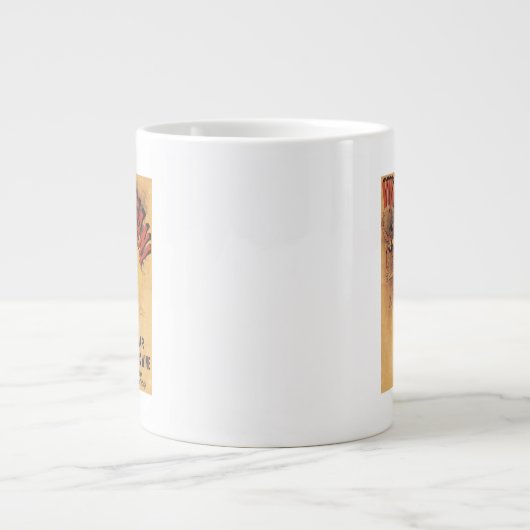 ヴィンマリアーニ踊りガールがワインを注ぐ ジャンボコーヒーマグカップ (正面)