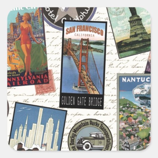 ヴィンモダンテージ旅行アメリカ スクエアシール (正面)