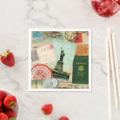 ヴィンモダンテージ旅行コラージュ スタンダードカクテルナプキン (インサイチュ)