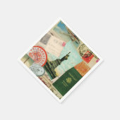 ヴィンモダンテージ旅行コラージュ スタンダードカクテルナプキン (角)