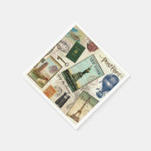 ヴィンモダンテージ旅行コラージュ スタンダードカクテルナプキン (角)