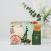 ヴィンモダンテージ旅行コラージュ ポストカード (スタンド正面)