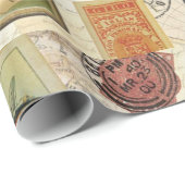 ヴィンモダンテージ旅行コラージュ ラッピングペーパー (ロールコーナー)