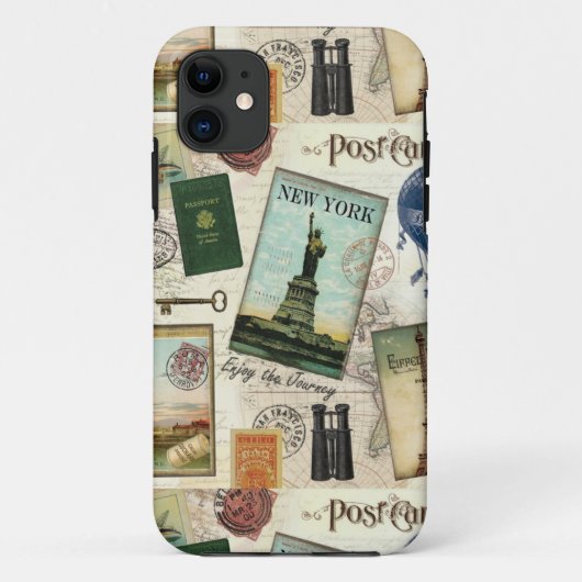 ヴィンモダンテージ旅行コラージュ Case-Mate iPhoneケース (裏面)