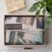 ヴィンモダンテージ旅行USAデカップージティッシュペーパー 薄葉紙 (ギフト)