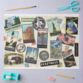 ヴィンモダンテージ旅行USAデカップージティッシュペーパー 薄葉紙 (クラフト)