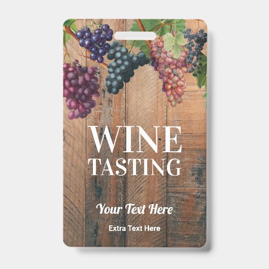 ヴィンヤードの木&ぶどうワイン試飲ツアーロゴ バッジ (正面)